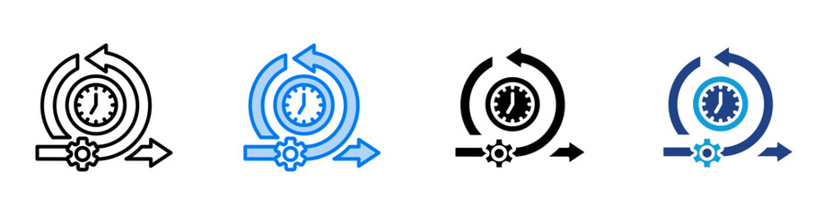 Retrospective icon set multiple style collection