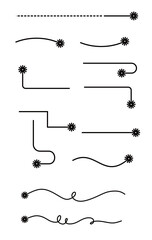 a collection of arrow icons with various shapes and directions. the concept of an arrow direction. straight arrow. curved arrow. turning arrow. turning arrow. dotted arrow. firework arrow