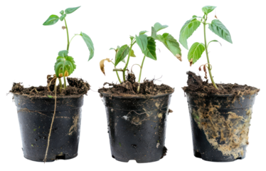 Young potted plant growth