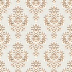 Elegant damask pattern with soft peach and gold tones