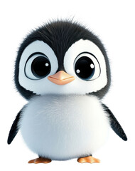 Fototapeta premium PNG Cartoon background White Baby Penguin penguin.