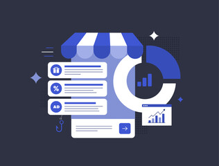 Promotional mix optimization with AI-driven e-commerce analytics, automated discount strategy, gifts and ad performance. Promotional mix optimization to increase business sales and ROI illustration