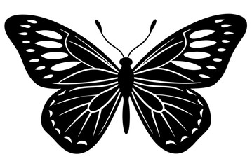 Vector art of silhouette of butterfly 