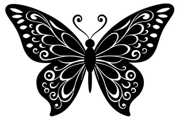 Vector art of silhouette of butterfly 