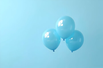 Floating Light Blue Balloons for Party Celebration Background