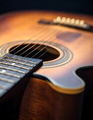 Fototapeta premium Close-up acoustic guitar