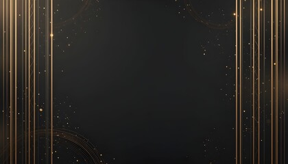 Luxury Dark Background with Elegant Golden Line Elements
