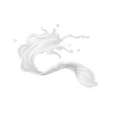 Dynamic Milk Splash: Creamy White Liquid Flow