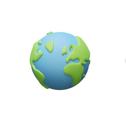 Playful 3D Cartoon Earth Globe Illustration