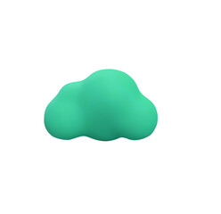 Abstract Teal Cloud, Smooth 3D Render
