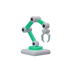 Teal Robotic Arm 3D Render, Modern Design