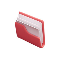 Modern Coral File Folder Icon, 3D Render