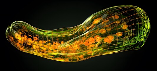 bitter melon Wireframe, highly detailed, cinematic lighting, generative AI