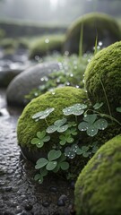 Dewy Moss and Clover – Calm Forest Floor Macro