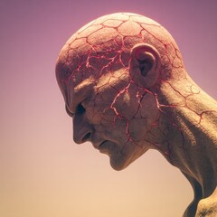 Cracked head, intense profile