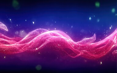 Abstract flowing pink light waves