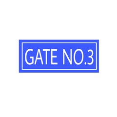 blue sign of gate no 3