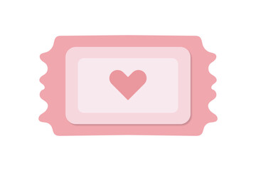 Pink Love Ticket Vector Illustration