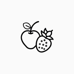 Silhouette Fruit Icon Set – Fresh and Juicy Vector Illustration