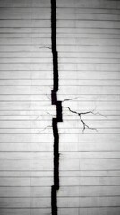 Torn lined paper with cracks