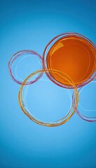 Abstract circles on blue background