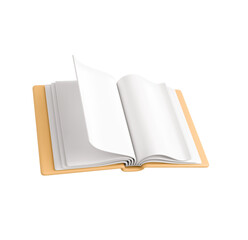 Open Book, Blank Pages, Peach Cover, 3D Render
