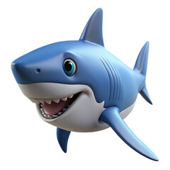 Detailed 3D Render of Shark in Realistic Style and Transparent PNG Background