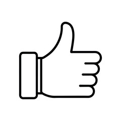 Simple thumbs up icon isolated on white background