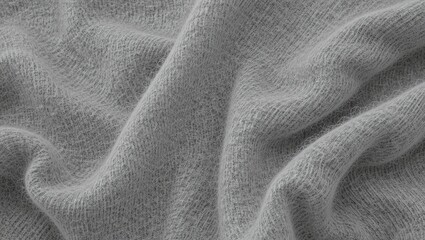 Soft gray fabric draped elegantly, perfect for cozy settings and fashion photography.