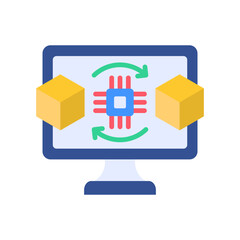 Digital Twin flat color icon