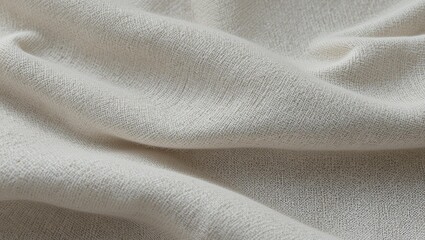 Fototapeta premium Soft white fabric draped elegantly, perfect for background or textile design, adding a touch of elegance to any project.