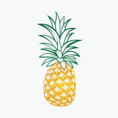 Minimalist Pineapple Icon in Flat Vector Style