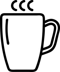 Modern Coffee Cup Outline – Beverage, Tea & Restaurant Vector


