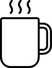 Modern Coffee Cup Outline – Beverage, Tea & Restaurant Vector


