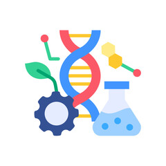 Biotechnology flat color icon