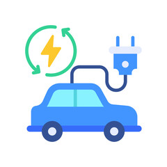 Electric Vehicle flat color icon