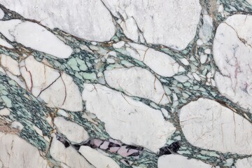 White Marble With Green Veins Texture