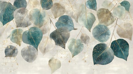 Abstract Autumn Leaves Pattern Background