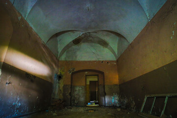 dark hallway in shadows