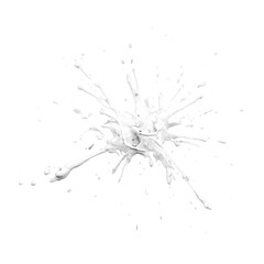 White ink splatter isolated on a transparent background