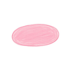 Watercolor pink oval shape isolated on transparent background for design element and art