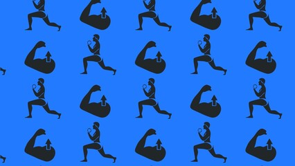 Vector gym body building cross fit pattern design multicoloured  