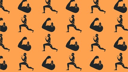 Vector gym body building cross fit pattern design multicoloured  