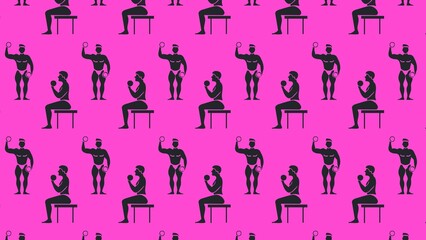 Vector gym body building cross fit pattern design multicoloured  