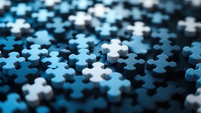 Puzzle piece blue white close up game pattern abstract background shape texture scattered interlocking colorful pieces jigsaw toy pieces creating intricate design pattern background texture