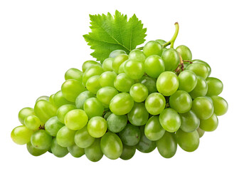 Fototapeta premium Green grape isolated on transparent png