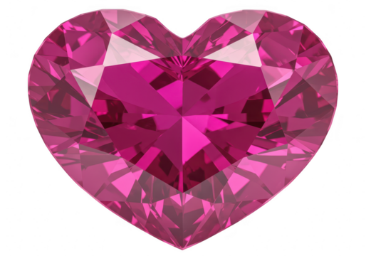 A stunning faceted pink heartshaped gemstone sparkles brilliantly reflecting light and showcasing its vibrant color and intricate cuts against a