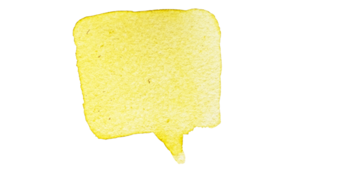 Yellow watercolor speech bubble isolated on white background for design and communication concepts transparent png
