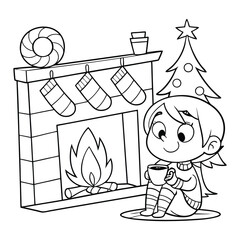 Cozy Winter Fun: Kids' Coloring Page Adventure