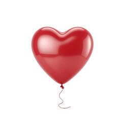A Red Heart-Shaped Balloon Floating in the Air